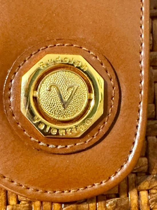 Top-Handle Woven Satchel in Cognac Brown - Picture 3 of 6